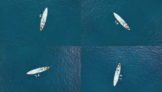 一名男子漂流冲浪海景4 K高清在线视频素材下载