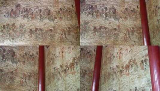 少林寺500罗汉壁画高清在线视频素材下载