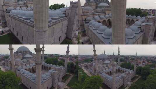 苏莱曼尼耶清真寺和尖塔高清在线视频素材下载