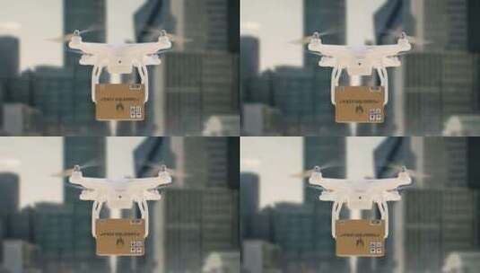 无人机运输包裹高清在线视频素材下载