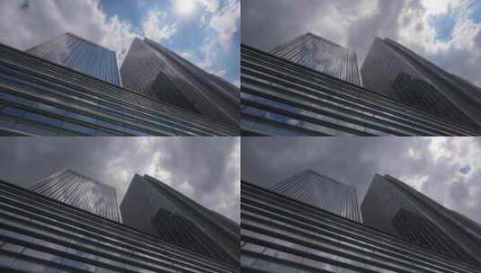 仰视武汉城市大楼高清在线视频素材下载