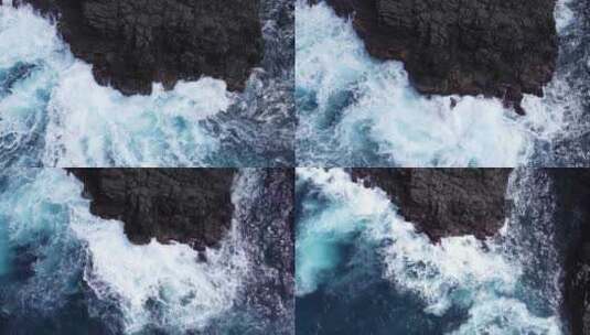 4K海浪拍打礁石高清在线视频素材下载