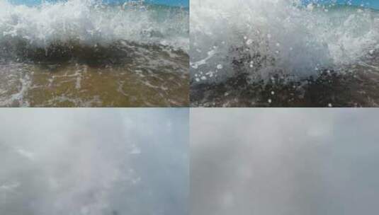 海浪冲击大海海浪宏伟的力量高清在线视频素材下载