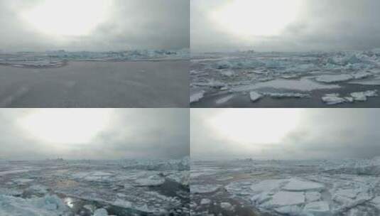 4K北极冰川冰山航拍高清在线视频素材下载