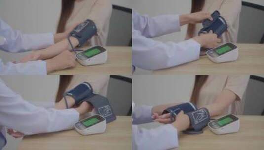 医生给病人测量血压高清在线视频素材下载