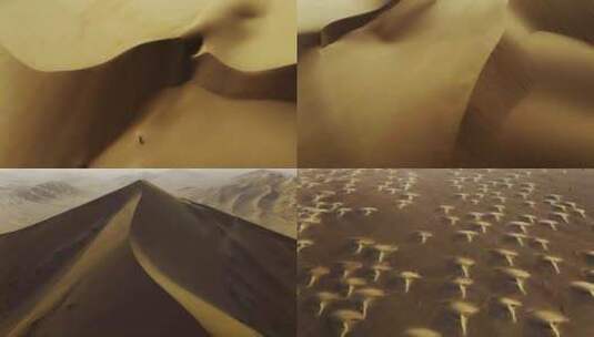 甘肃沙漠旅游风沙灾害干燥流沙高清在线视频素材下载