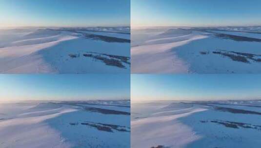 大兴安岭丘陵山地冬季雪景风光高清在线视频素材下载