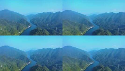 郴州东江湖小东江 日出山水航拍 绿水青山高清在线视频素材下载