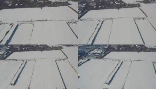 航拍北方雪景高清在线视频素材下载