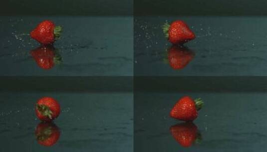 一颗草莓落下高清在线视频素材下载