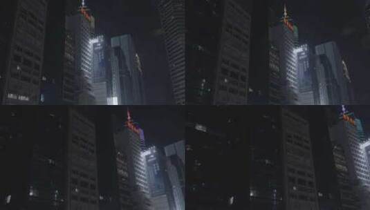 香港金融街夜景高清在线视频素材下载