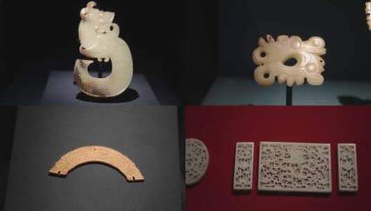 （合集）18款文物国宝龙形玉器龙年中国龙高清在线视频素材下载