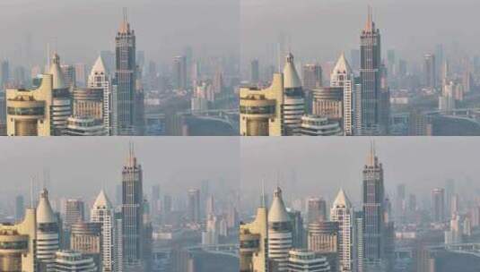 上海延安高架 城市风光航拍 新天地高清在线视频素材下载