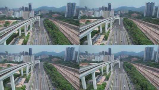 深圳北站周边建筑交通高清在线视频素材下载
