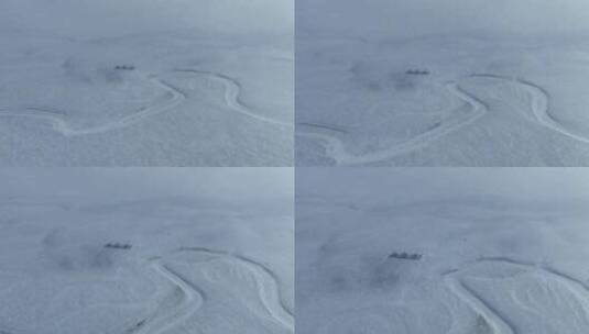 呼伦贝尔莫尔格勒河草原冬季风景高清在线视频素材下载