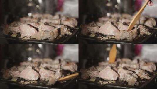 巴西烤肉巴西烤肉美食烧烤高清在线视频素材下载