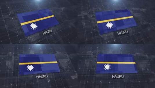 瑙鲁国旗展示高清在线视频素材下载