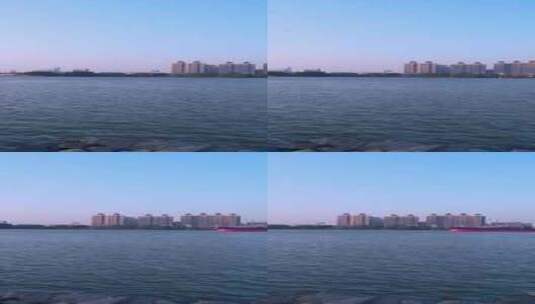 广州沥滘珠江滨江江景住宅高楼建筑景观高清在线视频素材下载
