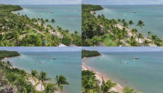 巴西巴伊亚港的镜像海滩。田园诗般的海滩。高清在线视频素材下载