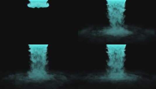 冷气蓝色干冰流体雾烟动画（带透明通道)高清在线视频素材下载