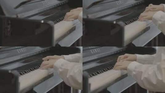 女孩子 弹钢琴高清在线视频素材下载