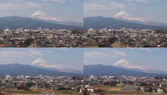 长焦航拍富士山高清在线视频素材下载