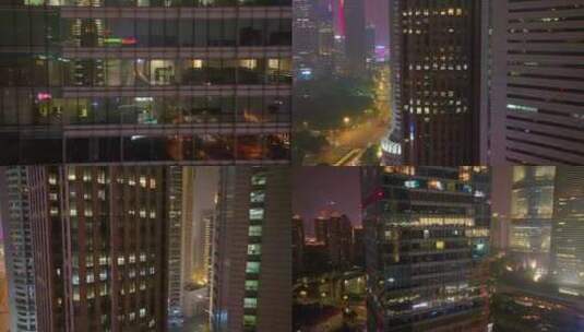 上海市外滩陆家嘴高楼大厦摩天大楼车流夜晚高清在线视频素材下载
