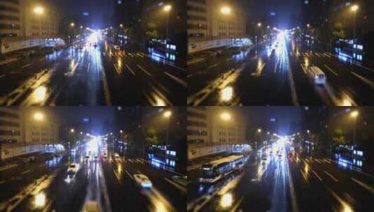 夜晚城市主干道移轴延时高清在线视频素材下载