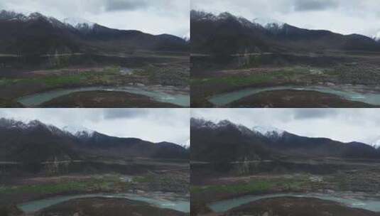 西藏林芝南迦巴瓦峰雅鲁藏布江云雾航拍高清在线视频素材下载
