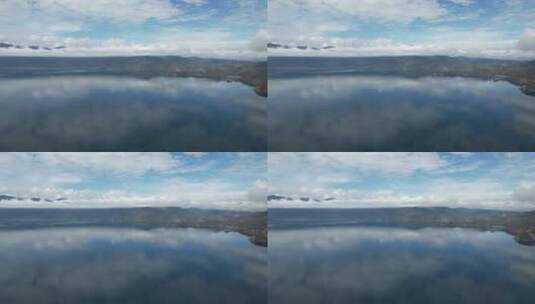 云南丽江泸沽湖摩梭族美景高空航拍高清在线视频素材下载