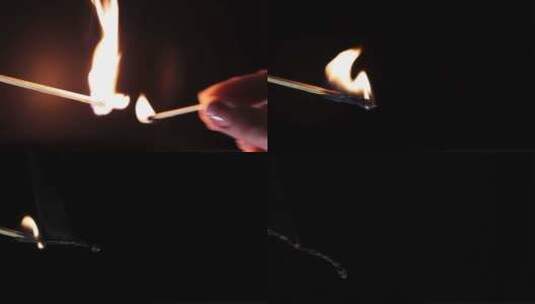 一个女孩点燃一根火柴高清在线视频素材下载