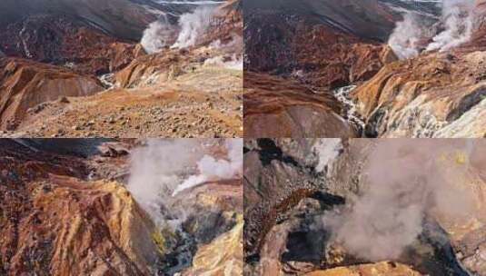 人们看着活火山天线高清在线视频素材下载