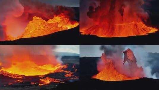 合集火山喷发多角度高清在线视频素材下载