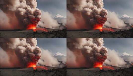 火山喷发壮观景象高清在线视频素材下载