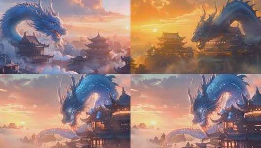 合集神龙庇护风水宝地民间神话故事舞台背景高清在线视频素材下载