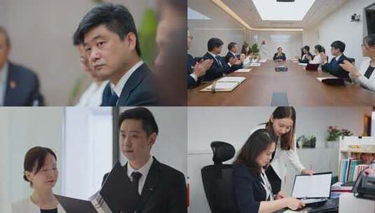 办公画面集合 工作交流谈论互动画面高清在线视频素材下载