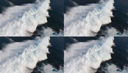 俯瞰海洋翻涌的浪花高清在线视频素材下载