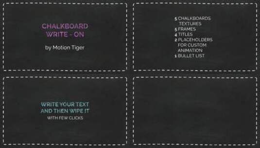 粉笔黑板书写教育孩子幻灯片展示讲解视频AE模板高清AE视频素材下载