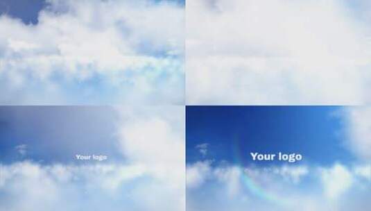蓝天白云穿梭logo展示演绎高清AE视频素材下载