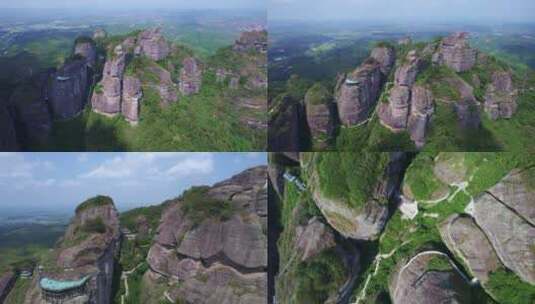 航拍广东河源龙川霍山风景区船头石等景点高清在线视频素材下载