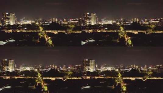 夜晚福建福州现代都市风景夜景航拍高清在线视频素材下载