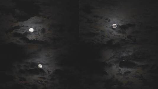 圆月在乌云中穿梭高清在线视频素材下载