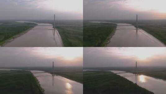 济南黄河三桥京沪高速黄河大桥航拍高清在线视频素材下载