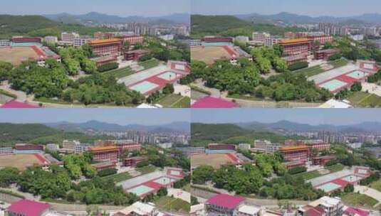 福建省泉州市洛江区马甲镇仰恩大学航拍校园高清在线视频素材下载