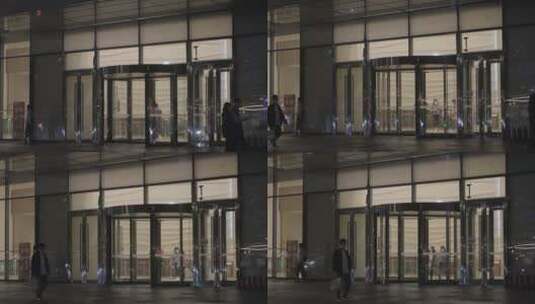 夜晚的办公楼大楼高清在线视频素材下载