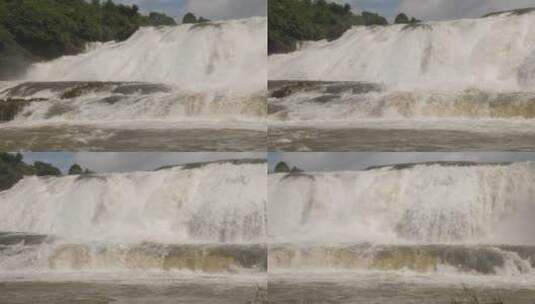 瀑布溪流奔腾河水壮观奇景高清在线视频素材下载