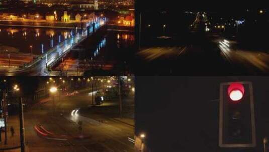 城市夜景车流延时高清在线视频素材下载