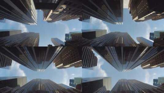 纽约华尔街城市高楼仰拍高清在线视频素材下载