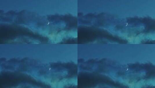 4k航拍月亮云朵蓝天00000000高清在线视频素材下载