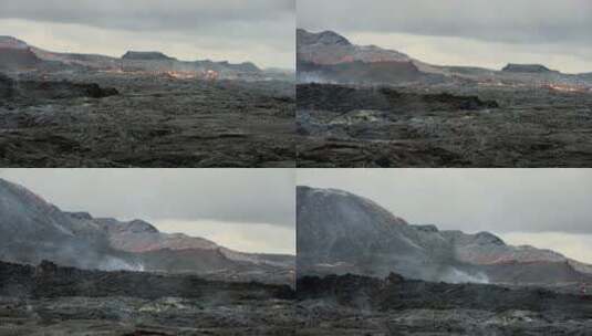 航拍活火山 岩浆喷发高清在线视频素材下载